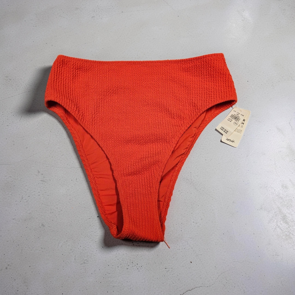 NWT Aerie Women's Swim Bottom in Vibrant Orange Size Medium High Waisted